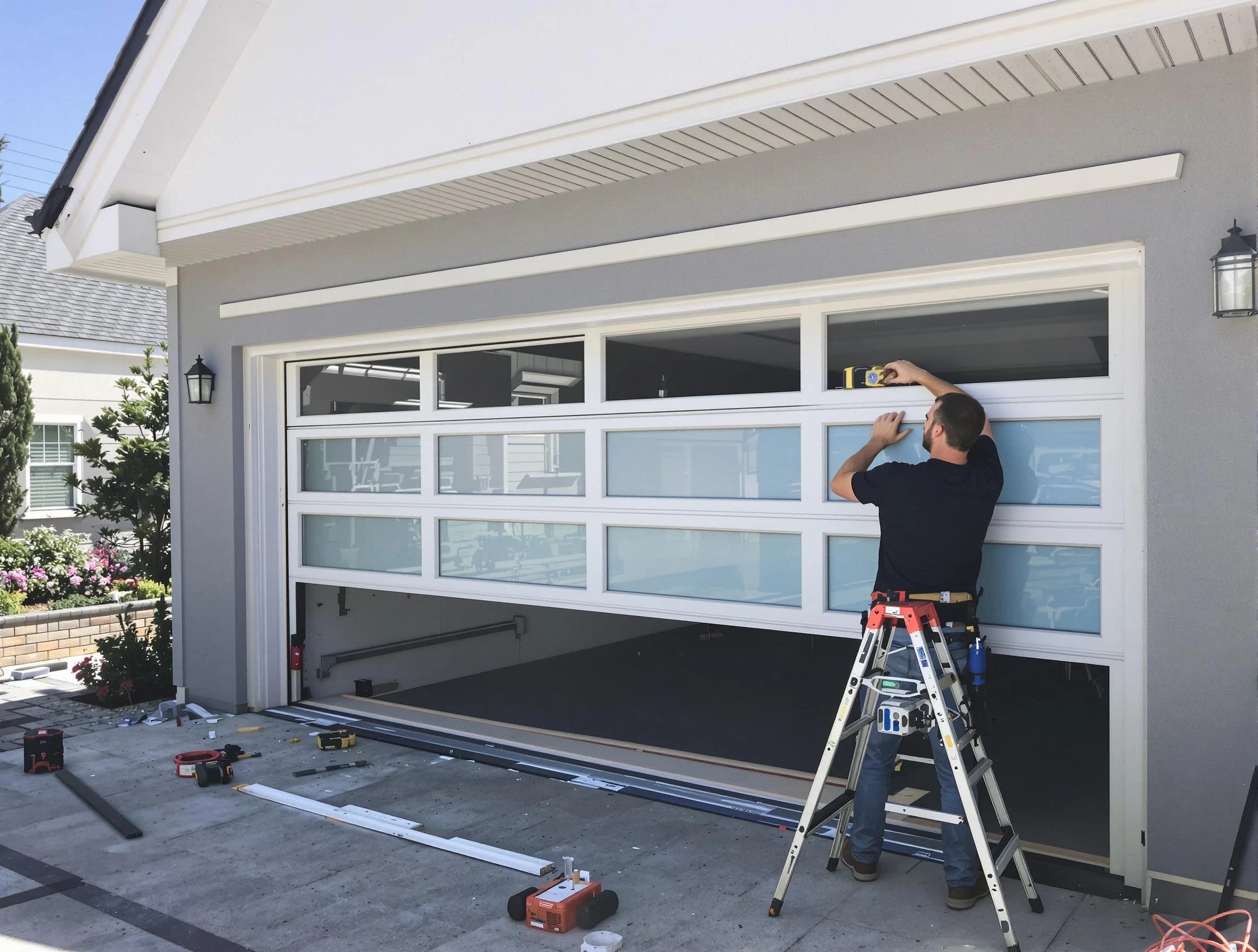 Lewisburg Garage Door Repair team performing garage door replacement in Lewisburg