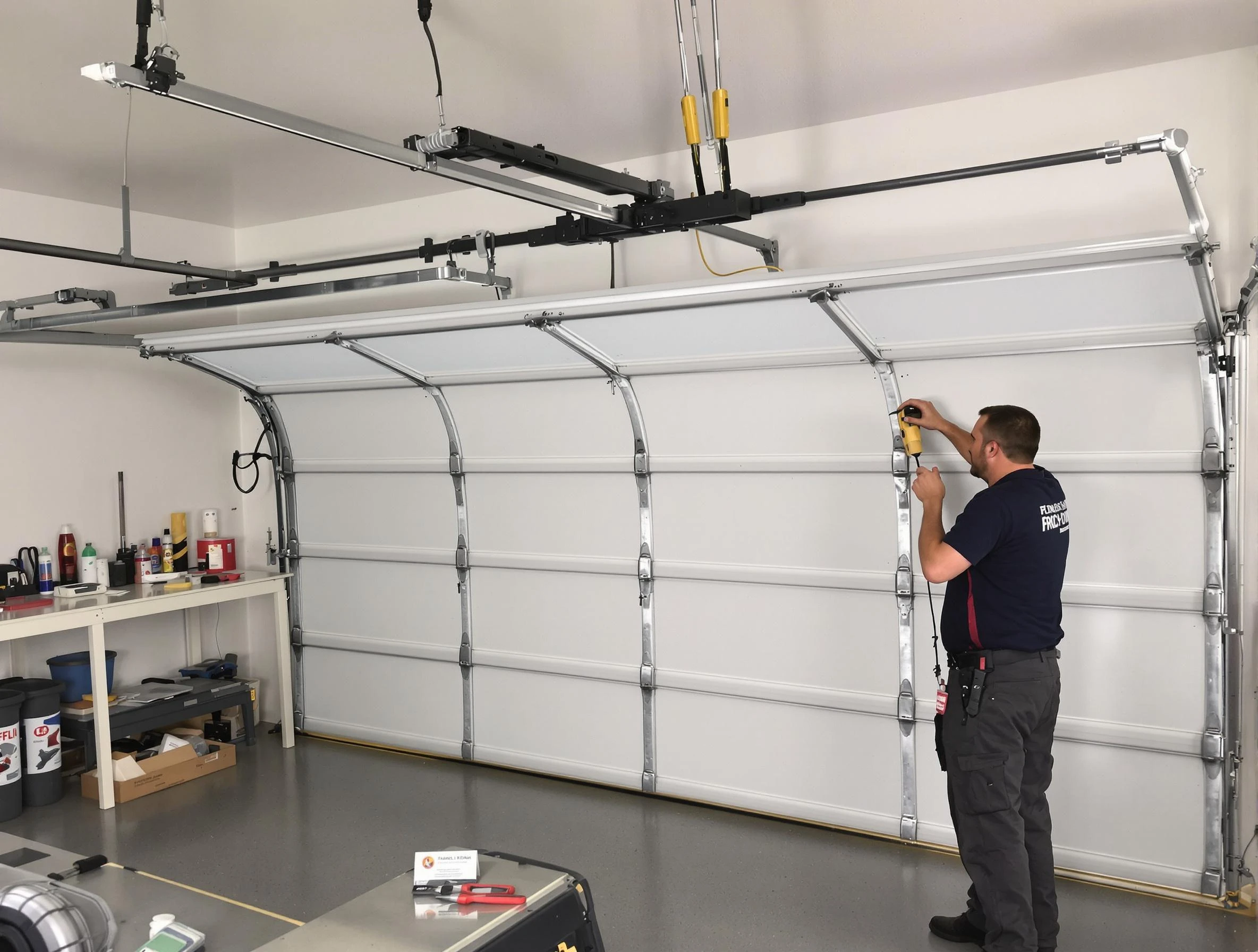 Lewisburg Garage Door Repair certified technician performing overhead door system repair in Lewisburg