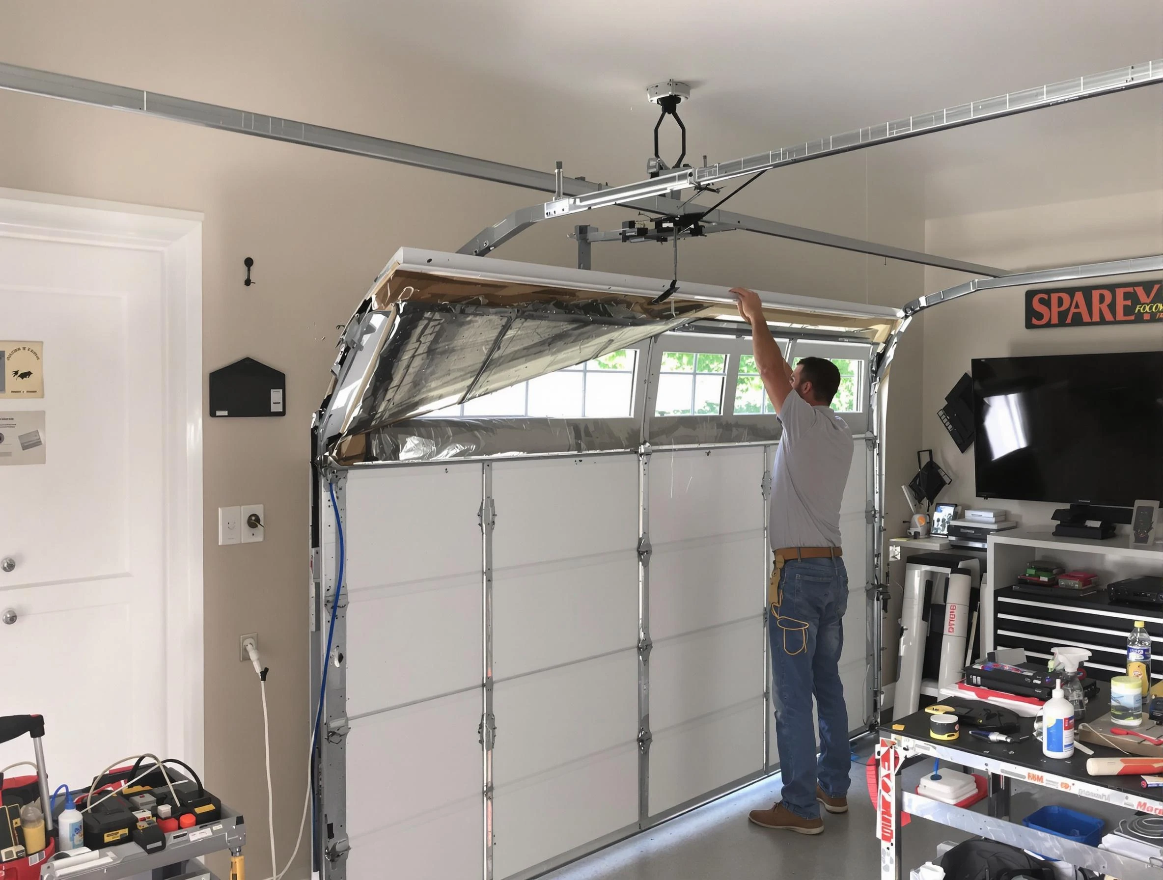 Garage door section replacement by Lewisburg Garage Door Repair in Lewisburg